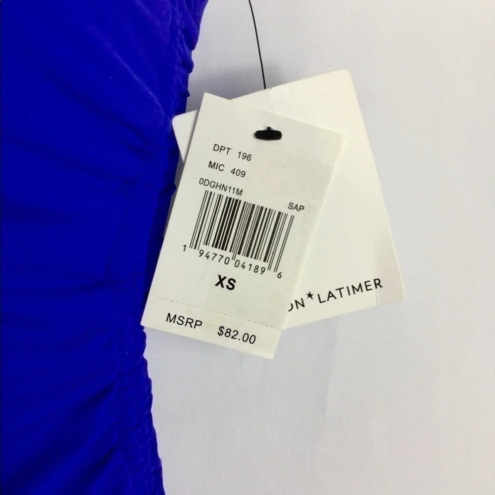𝅺gibson Latimer Royal Blue Side Cinching One Piece Swimsuit Size XS NWT